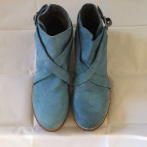 Denim blue Free People genuine leather booties